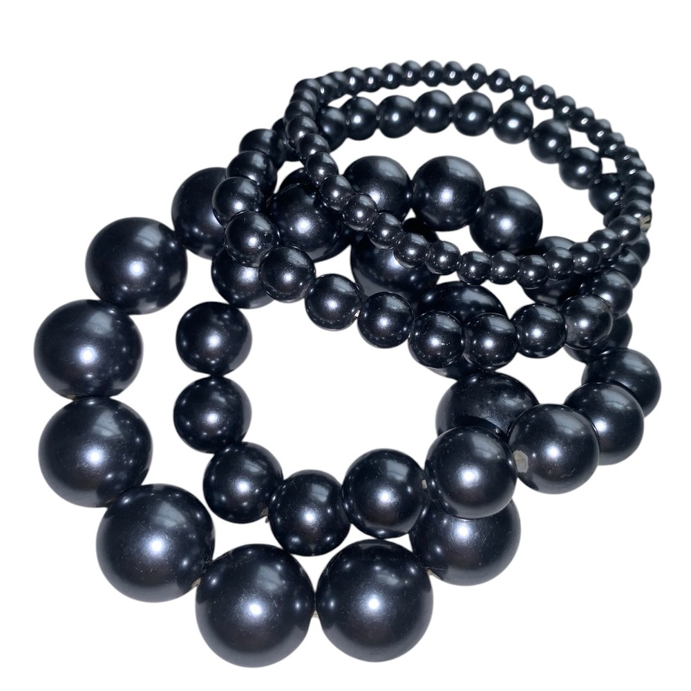 Elegant Black Beaded Jewelry Set